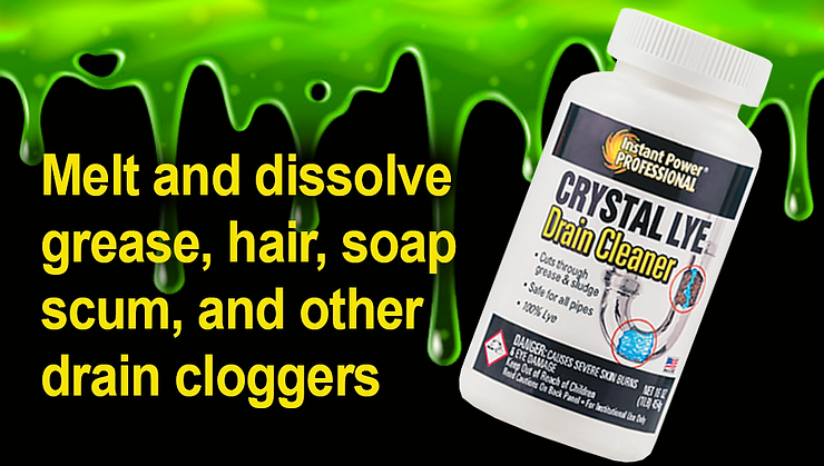 Crystal Lye Formula creates heat to melt and dissolve grease hair, and soap scum