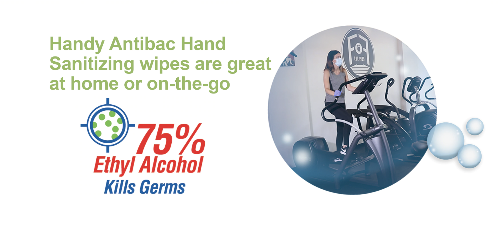 With 75% Ethyl Alcohol, Handy Antibac Hand Sanitizing Wipes are great at home or on-the-go