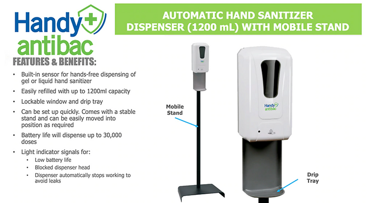Get your Automatic Hand Sanitizer Dispensers with a durable mobile stand at ShopLentus.com