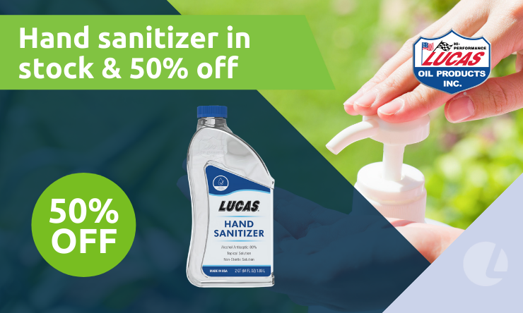 Hand sanitizer in stock and 50% off