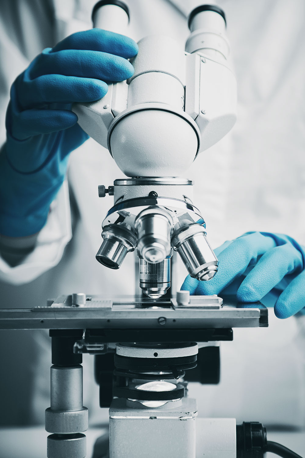 Closeup of a microscope